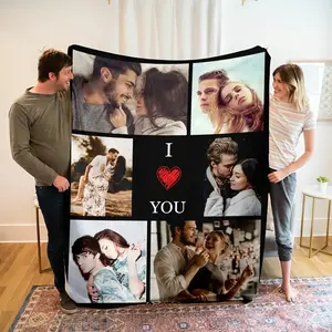 Customized Couple Photo Summer Thin Blanket - Soft, Comfortable for Beds and Sofas