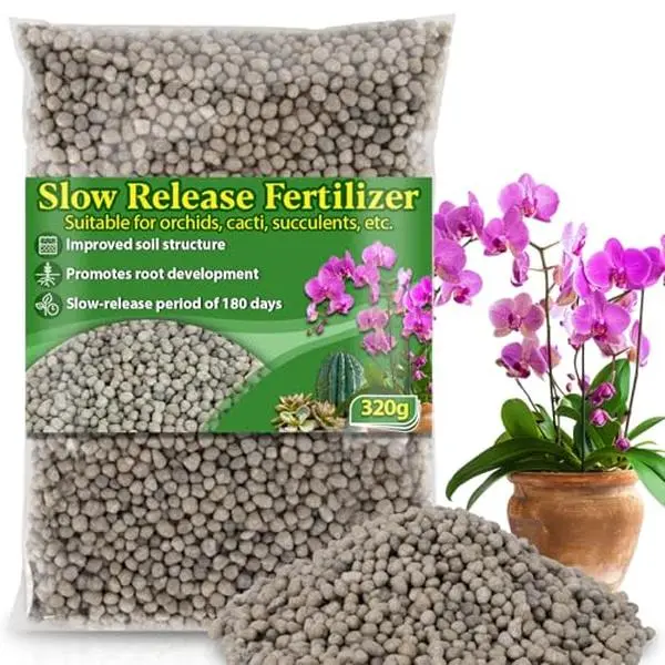 Organic Slow-Release Granular Fertilizer (11.28 oz) - Balanced NPK Ratio All-Purpose Plant Food for Succulents, Cacti, Long-Lasting 180-Day Feed for Beginners' Indoor & Outdoor Gardens