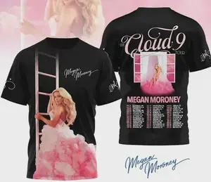 Megan Moroney The cloud 9 tour 3D T-shirt AOP 3D Graphic T-Shirt All Over Print Tee