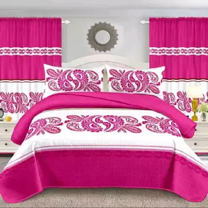 7-Piece Comforter Set with Curtains & Decorative Pillows – Complete Bedroom Set