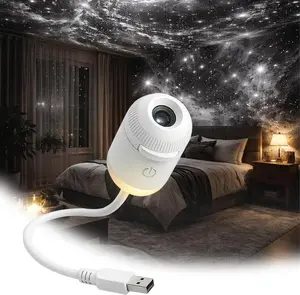 Summervibes Multifunctional Portable Glaxcy Starry Sky Night Light Projector, with Sliding Projection Films, Adjustable Brightness 360° Rotating Design and USB Power for Car and Bedroom Decoration for Adults and Kids.