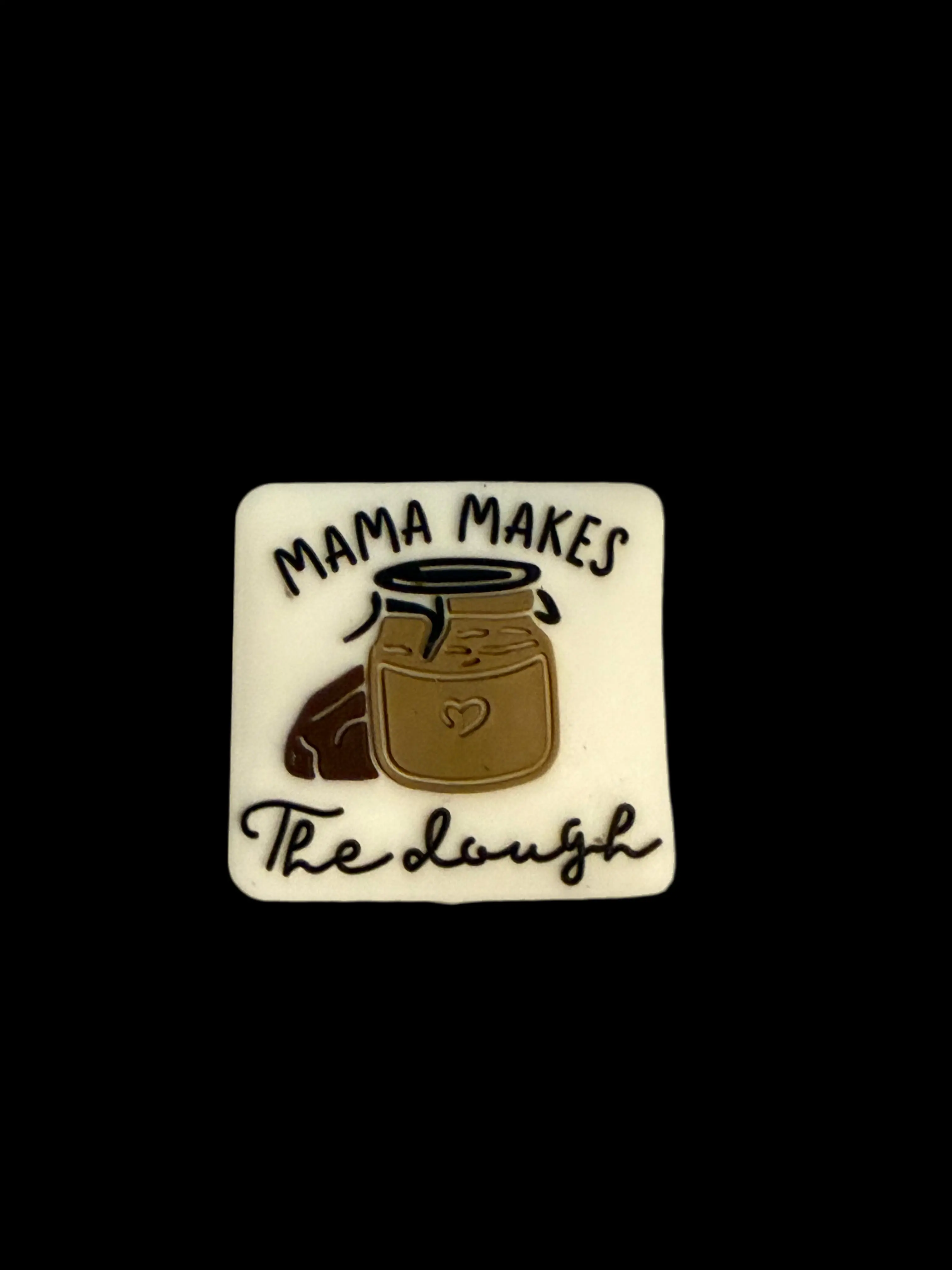 F/Q41 (1)PC 1.1" Mama Makes The Dough W/Bread/Jar Focal Bead for DIY Keychains, Wristlets, Cup Charms, Car Charms ETC