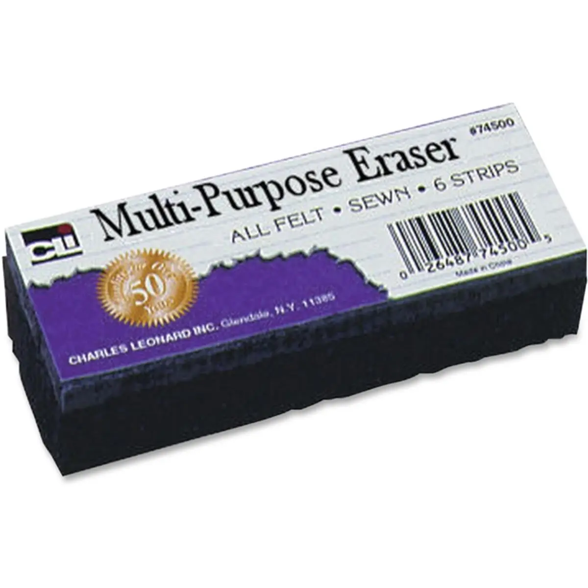 Charles Leonard Plush Felt Clean Whiteboard Eraser - Removes Markings Quickly, Office Stationery Supplies, School Stationery