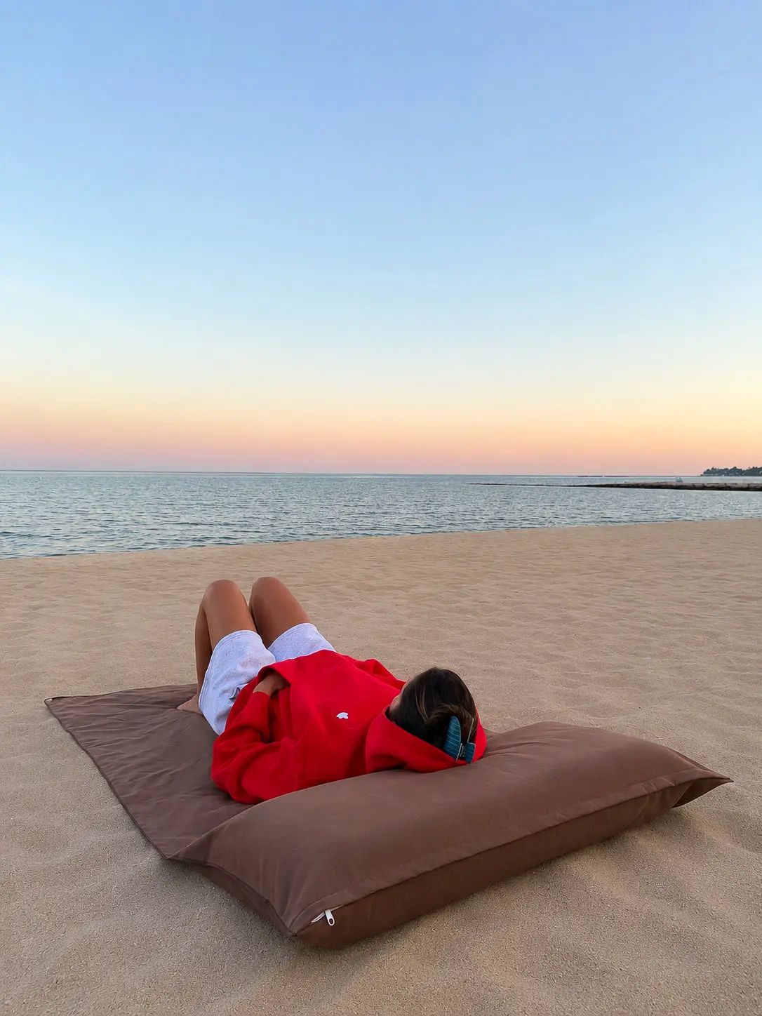 "The Beach Bed" Beach Blanket | Built-In Inflatable Pillow | Oversized Sand-Free Mat