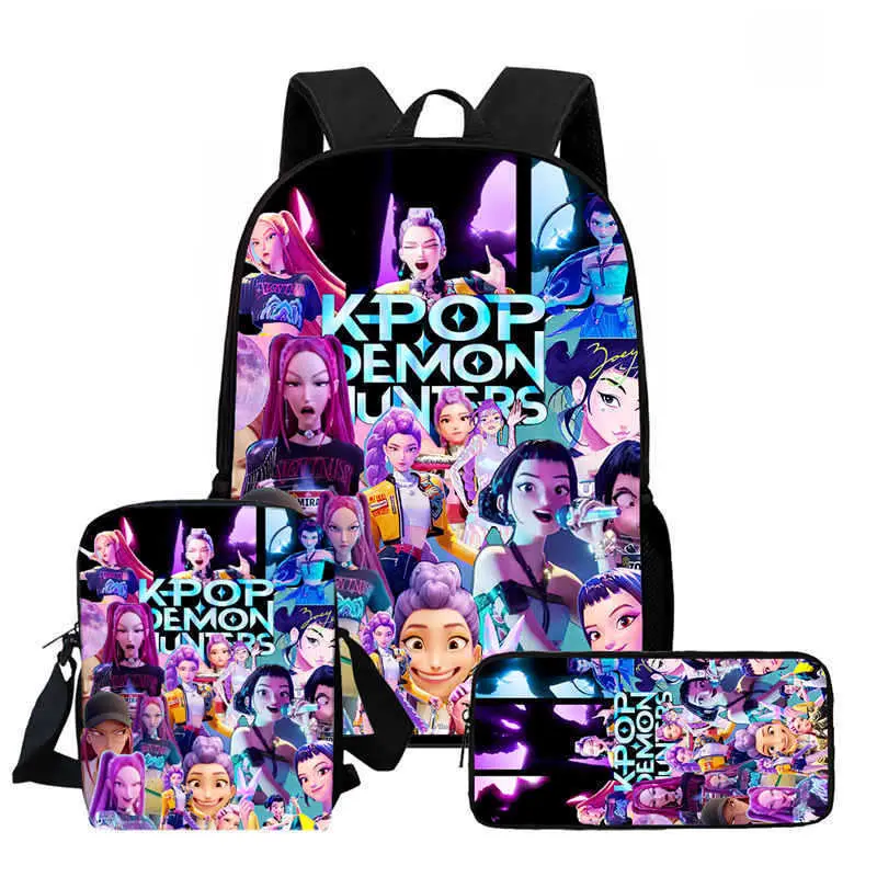 KPop Demon Hunters Student Backpack with High Capacity and Printed Design