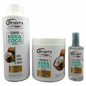 Orion Kera Coco 3pc Hair Set Shampoo Mask Shine Drops Coconut Keratin Formula