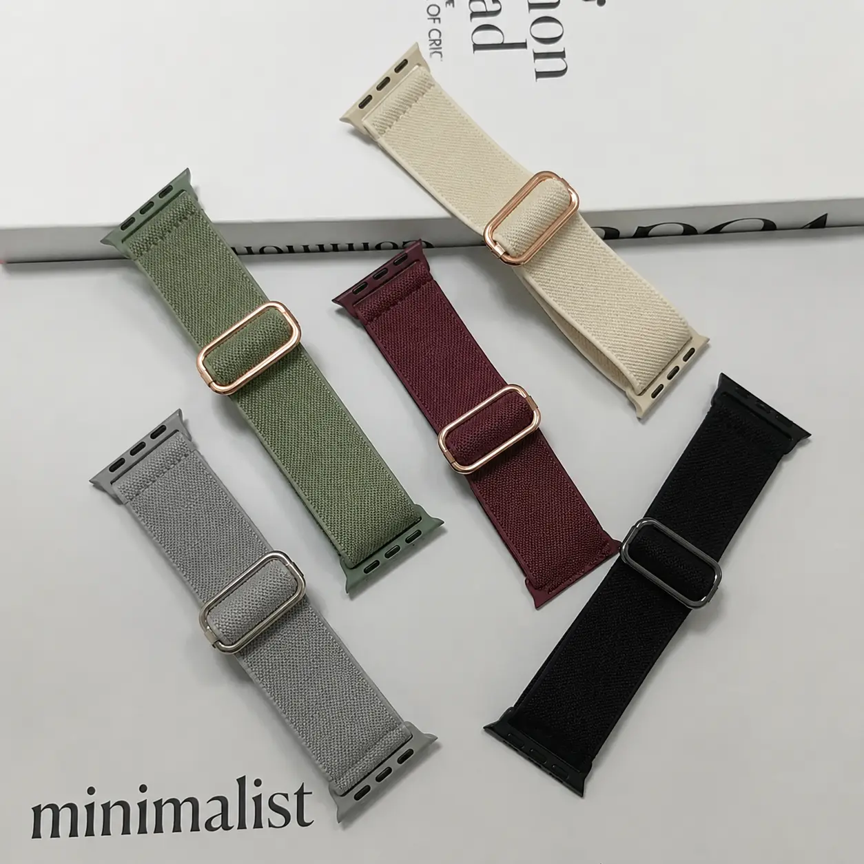 BROULIT 5-Pack Nylon Elastic Watch Bands - Soft Breathable Sport Loop Wearable Accessories, Stretchy Adjustable Replacement Wristbands for 38mm-49mm Smart Watches,back to school,back to school haul