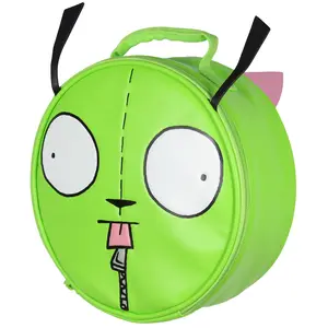 Invader ZIM Gir And Pig Character Head Shaped Insulated Lunch Box Bag Tote 10"