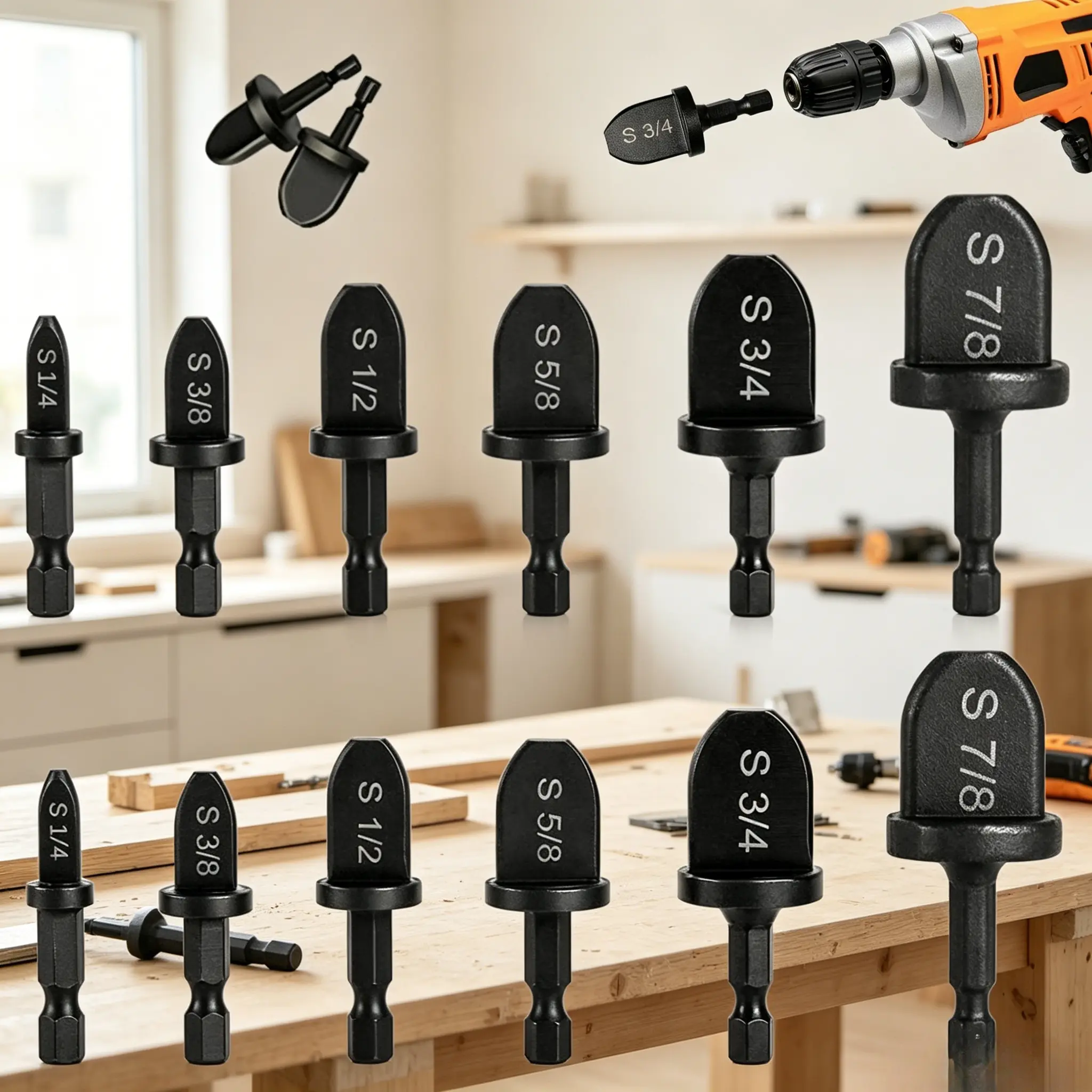 12Pcs Multi-Size HVAC Repair Kit - Ball Bearing Copper Tube Expander, Swaging Tool Set with Manual Pipe Swage Tool, Drill-Ready Bits & Flare Curve for Soft Copper Tubing (1/4"-7/8") - Ideal for HVAC Jobs