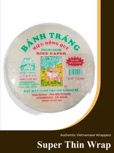 Banh Trang Hieu Dong Que Spring Roll Wrapper Rice Paper (Double Parrot BUFFALO) 8 1/2", 14 Oz. Vietnamese Foods and Snacks