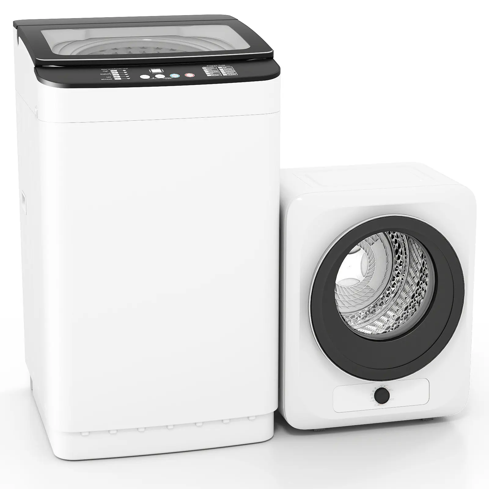 Auertech Portable Washer & Dryer Combo, 28Lbs Fully Automatic Washing Machine & 1.5 Cu. Ft. Dryer, Compact Laundry Set for Apartment, RV & Dorm automatica【2 packages】
