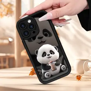 Creative Panda Protective case, fun design, compatible with iPhone 17 Pro Max, 17Air, 16 Pro, 15 Plus, 14, 13, 12 and 11, TPU full screen, shockproof, stylish, scratch-resistant, soft silicone material, drop-proof gift for her men's cool gadgets