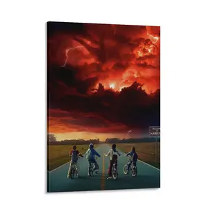 Stranger Things poster wall art—gift for friends; bedroom and living room decor; modern aesthetic style; luxury office decorative print
