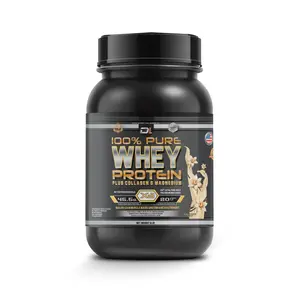 DL 100% Pure Whey Protein + Collagen + Magnesium Powder | 43g Protein & BCAAs | Muscle Gain & Recovery | Fitness Supplement | 1kg Vanilla
