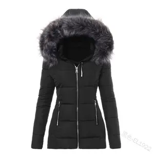 Women's Winter Puffer Coat Thicken Fleece Lined Down Jacket Waterproof Faux Fur Detachable Hooded Parka