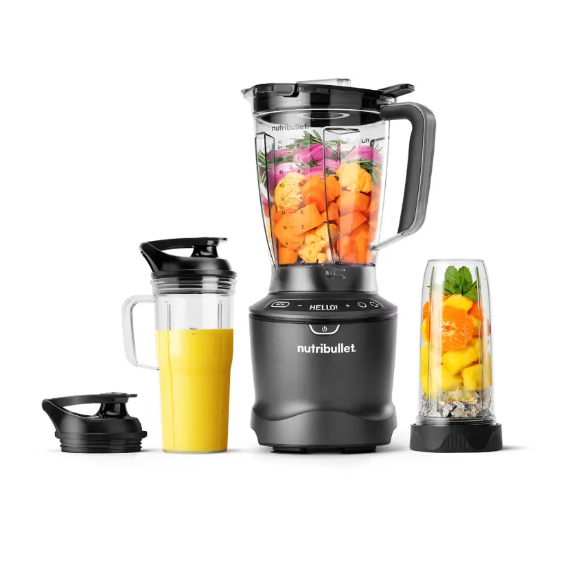 NutriBullet SmartSense Blender Combo, Powerful Countertop Blender with Smart Technology, High-Speed Smoothie Maker, Food Processor & Personal Blender, Multi-Function Kitchen Blender System