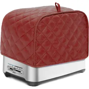 Polyester Fabric Quilted Four Slice Bread Toaster Cover Bakeware Protector Dust and Fingerprint Protection Best Gift for Mother Red