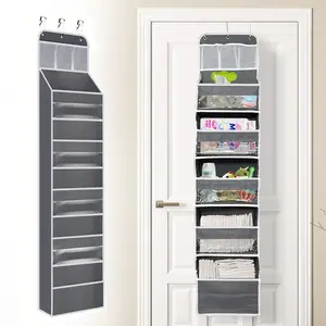 PVC Door-Hanging Organizer Storage Bag - 8-Compartment with 5 Large Pockets, 3 Mesh Pockets, Hangable Home Organizer Storage Supplies for Kids' Rooms, Bath