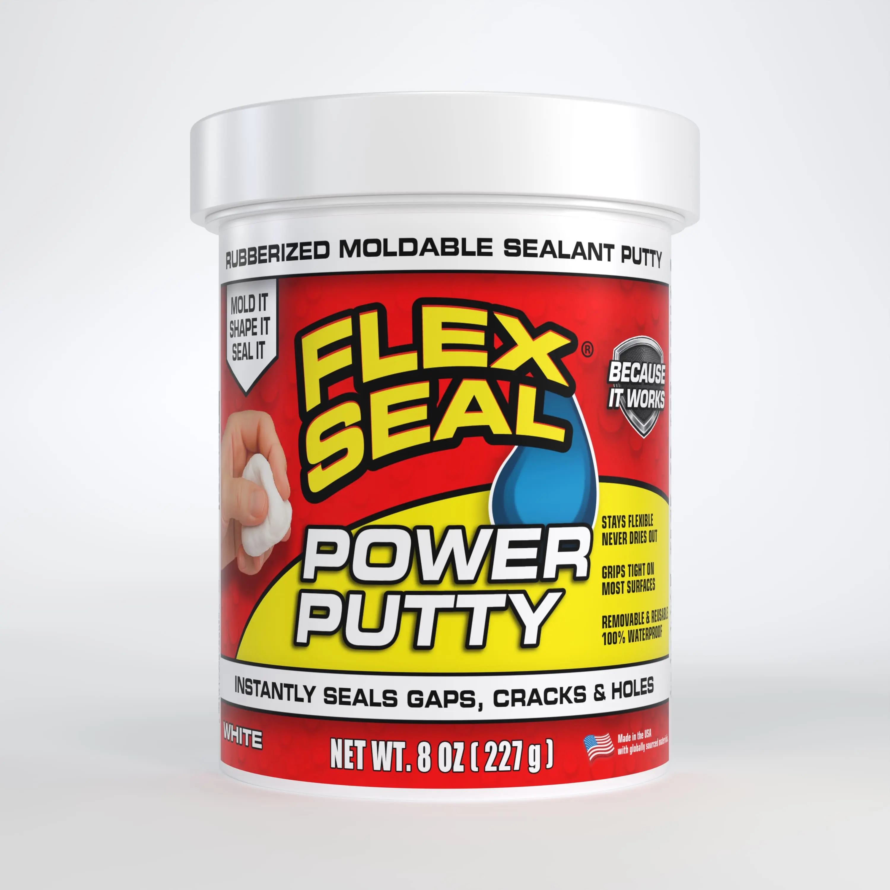 Flex Seal Power Putty - Moldable Removable, Repositionable, Reusable Sealant for Anti Leak Caulking, Wall Hole Filling, Door Sealing, Bathroom Sealing Needs, Wall Hole Filler