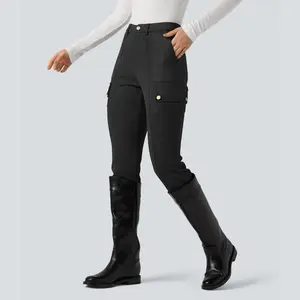 Halara High Waisted Suede Equestrian Cargo Pants with Pockets