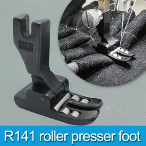 New Premium Titanium Steel Roller Press Foot, Anti-Wrinkle Anti-Slip Leather Thick Material, Suitable for Computer Flat Machine, Rolled Hem Presser Foot