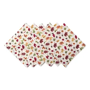 Design Imports Set of 6 Scattered Leaves PrintNapkins