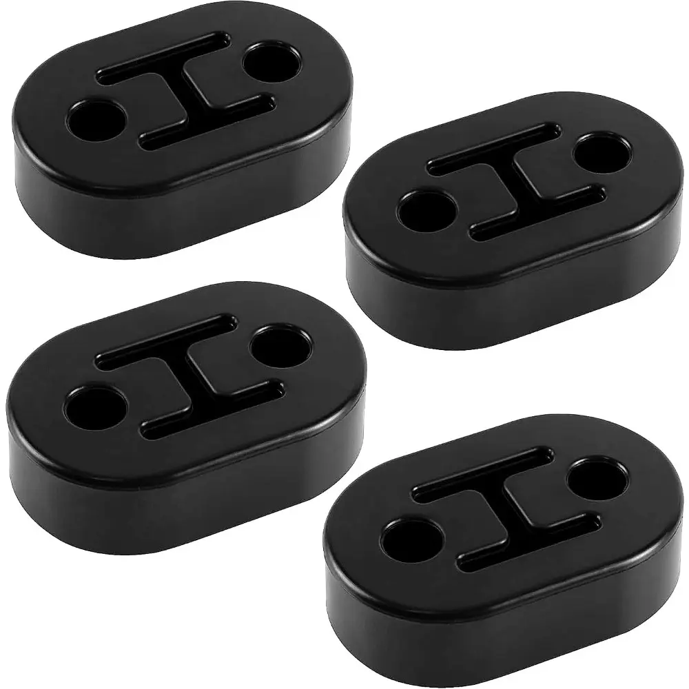 Rubber Exhaust Hanger For Muffler Exhaust System, Heavy Insulator Support Bushing Installation, 2 Holes 0.47 Inch, High-Density Tailpipe Damping Hanger (4PCS Black)