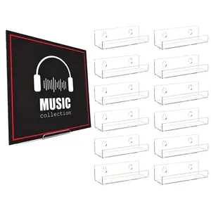 Vinyl Record Holder, Clear Acrylic Wall Mounted Record Shelf - Record Display Rack for Vinyl Record, Photo Frame, Magazine, Summervibes