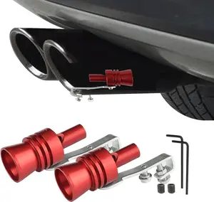 2PCS Car Turbo Whistle, Aluminum Alloy Universal Turbo Whistle, XL Size Aluminum Alloy Universal Turbo Sound Exhaust Muffler Pipe Whistle Car Roar Make (Red)