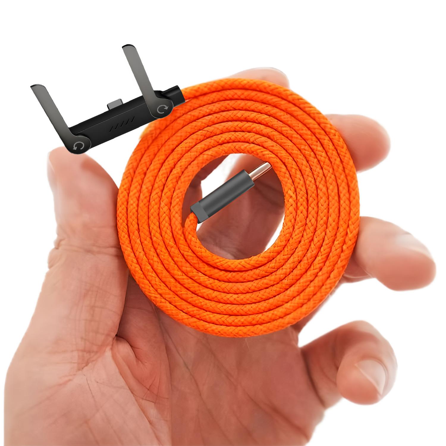 240W Super Fast Charging,Invisible Holder Charger Cable with Stand,Built-in Phone,Type C Braided Design for Gaming Office Travel Plug Cellphone
