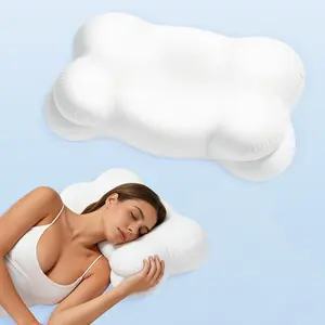 Dual-Height Memory Foam Pillow Cloud Contour Cervical Support Soft Neck Ergonomic Odorless Orthopedic Milk Pillow for Every Sleeper Holiday Gift Idea Prone Sleeping bed