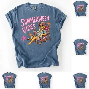 Comfort Colors Summerween Dog Shirt, Golden Retriever Beach Vibes Tee, Funny Dog Mom Graphic Shirt, Cute Coastal Vacation Outfit, Retro Summer Aesthetic Tee, Halloween Lover Gift