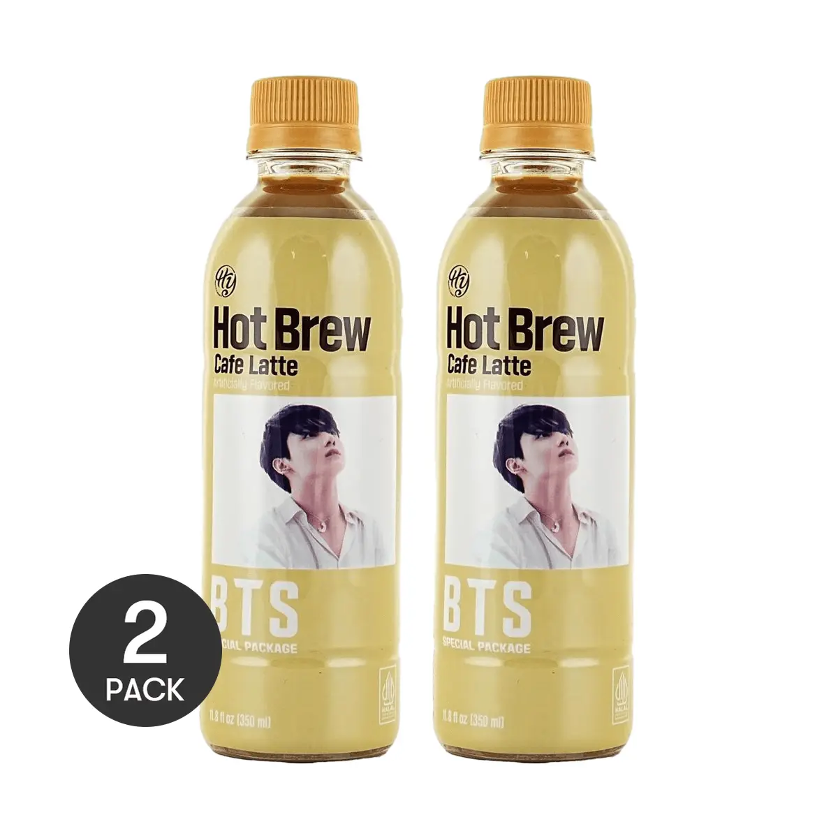 2 Pack HANYA Korean BTS Collaboration Hot Brew Latte Ready-to-Drink Coffee 350ml