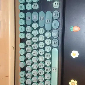 80 Pcs Keyboard Sticker for Long Nails Typing and Gaming, Symbolic and Alphanumeric Sticky Silicone Keyboard Round Caps for Keyboards and Laptop