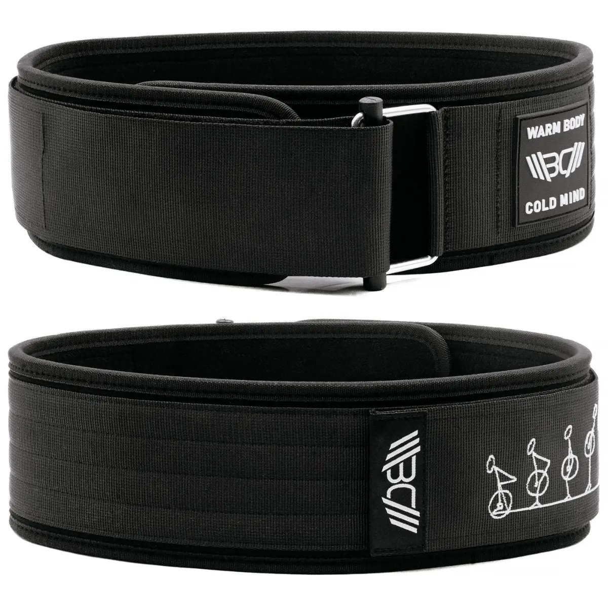 WARM BODY COLD MIND Nylon Weightlifting Belt 2.0, Adjustable 5mm and 7mm Support Belt For Powerlifting, Weightlifting, Gym Training, Nylon Lifting Belt, Secure Velcro Fit, Lightweight Flexible Design, Core Stability and Heavy Lift Support
