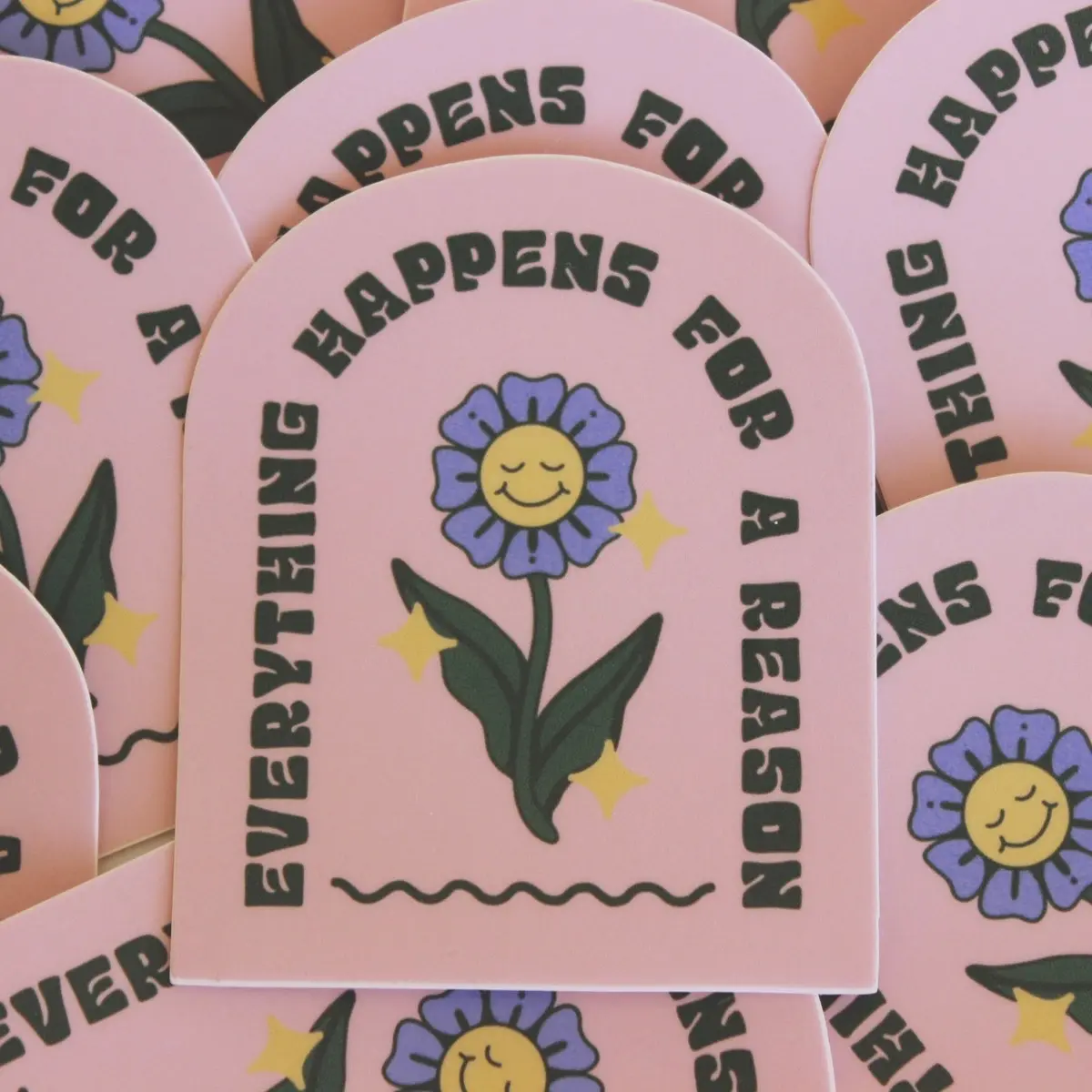 everything happens for a reason sticker - 2.48x3in decorative vinyl sticker - waterproof decal sticker