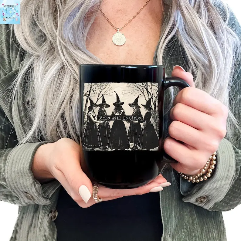 [Sale off up to 50%] Halloween Coffee Mug, Girls Will Be Girls Witch Mug, Feminist Witch Mug, Female Feminism, Girl Power Cup, Halloween Gift, Witchy Cup, Fall