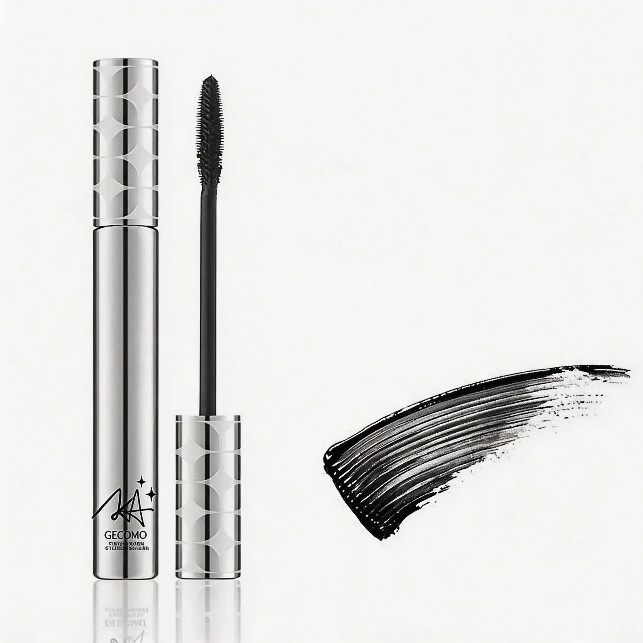 GECOMO Slender Curling Mascara, Long Lasting Waterproof Lash Mascara, No Clumping Natural Lengthening Eyelash Makeup