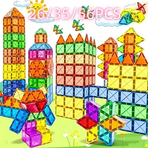 25/35/56pcs Magnetic Geometry Building Blocks, Mini Magnetic Puzzle Toy, Stem Learning Construction Set, Travel Friendly, Suitable for Ages 3-8, Boys and Girls, Creative Magnetic Blocks, DIY Building Model
