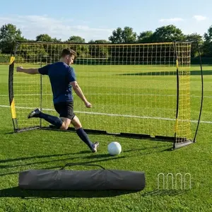 Soccer Goal for Backyard, Portable & Collapsible, Heavy Duty Metal Base, Quick Set Up Training Net, Weather-Resistant with Carry Bag for Outdoor & Indoor