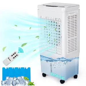Portable Swamp Cooler w/Remote Control, 2059 CFM Evaporative Air Cooler w/ 10.6 Gallon Water Tank, 3-in-1 Cooling Fan with 3 Speed & Auto Oscillation & 12H Timer for Home & Commercial 150W