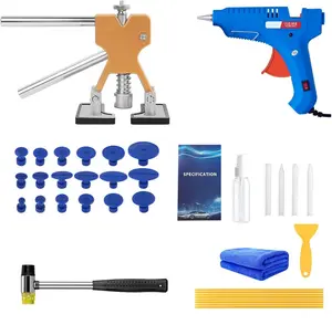 Dent Repair Tool Paintless Car Dent Puller Kit with 18 Taps and Glue Gun Adjustable Dent Repair Removal Lifter Pull Tool for Automobiles, Refrigerator, Motorcycle, Metal Dent Repair(34pcs) Car Dent Remover