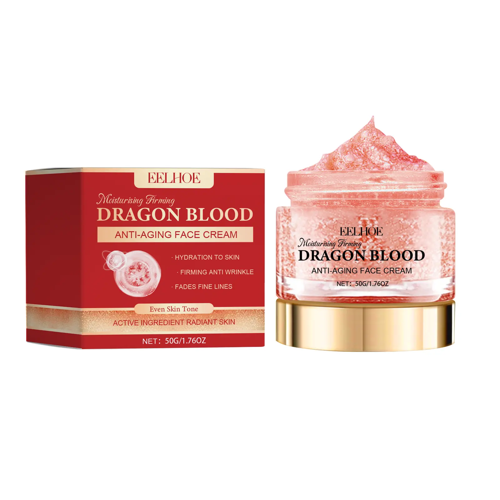 EELHOE Collagen-Rich Moisturizer Cream with Dracaena Marginata Leaf/Stem Extract & Hyaluronic Acid - Deeply Moisturizing, Firming Korean Skincare for All Skin Types