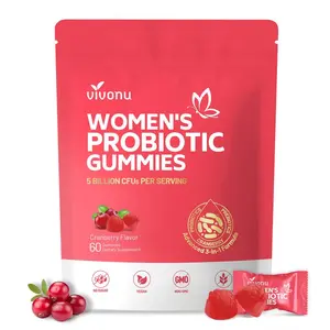 Cranberry Probiotic Gummies for Women's Health & Body Balance Vegan 60 Gummies per Pack with Cranberry Extract & Vitamin C