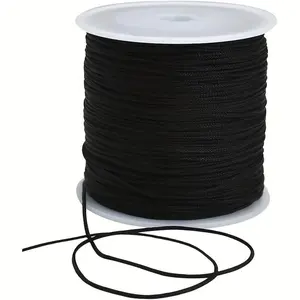Nylon Cord, 1 Roll Satin String for Bracelet Jewelry Making, Rattail Macrame Waxed Trim Cord, Necklace Bulk Beading Thread, Beading Accessories