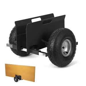 GARVEE Panel Dolly with 600 LBS Capacity, Adjustable Drywall Mover with 10" Rubber Inflatable Tires, Plywood Dolly All Terrain Moving for Drywall Sheets & Door Material Transport
