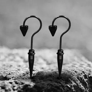 GTHIC Umbrella Shape Stainless Steel Punk Earrings for Men Women Daily Wear Fashion Accessories