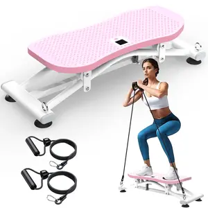 【SAVEYOUR】Sliding Ski Simulator with Resistance Bands, Whole Body Workout Equipment with Non-Slip Mat, Low Impact Cardio Trainer for Indoor Fitness, Core, Legs and Arms.