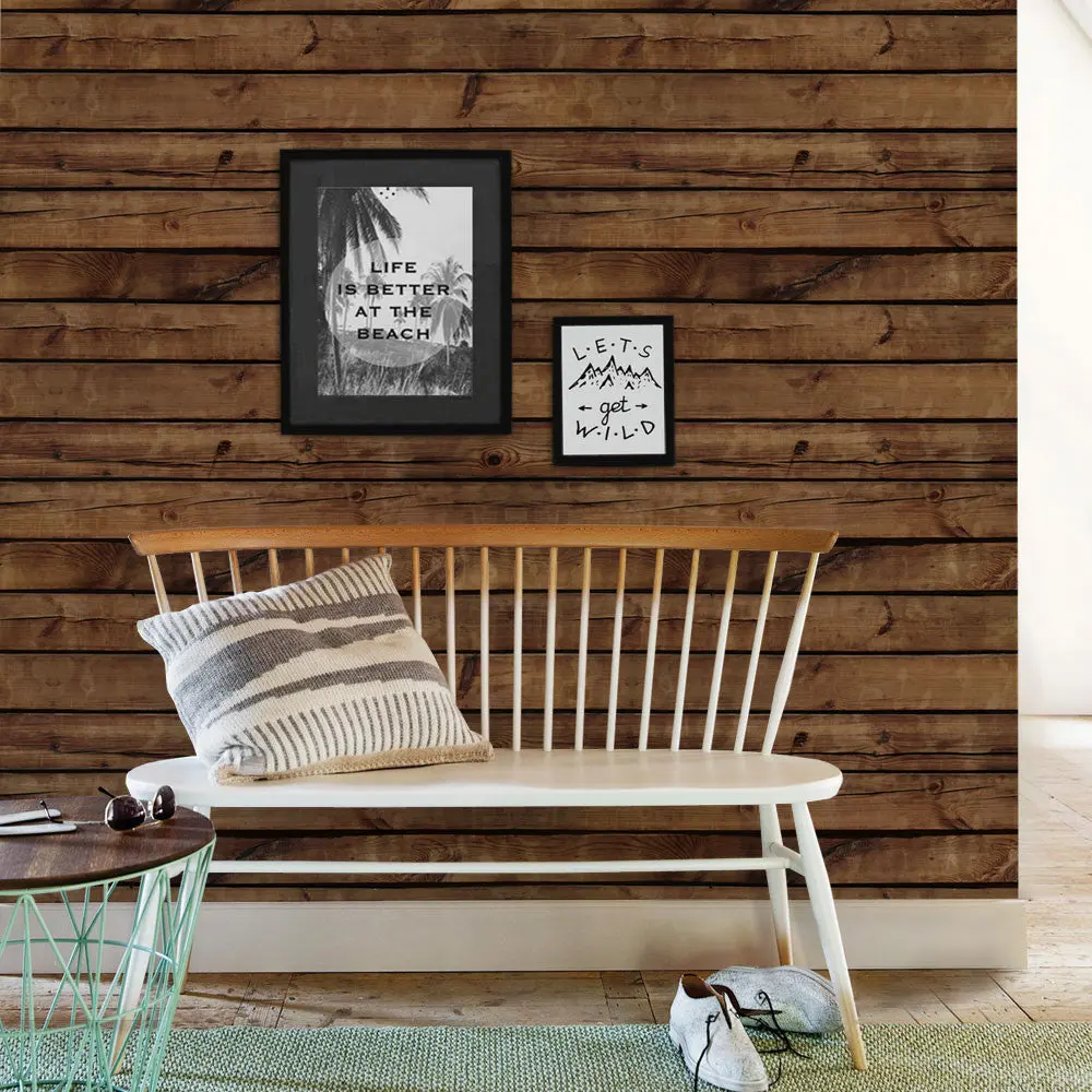 Brown Wood Wallpaper - Peel and Stick