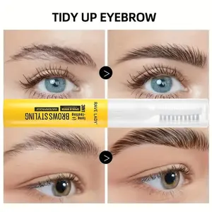 Double ended eyebrow gel (including brush head) | Long lasting and effective shaping, waterproof and sweat proof, 3D stereoscopic wild eyebrow type, suitable for all light beige eyebrows, transparent texture, long-lasting and natural, containing plant squ